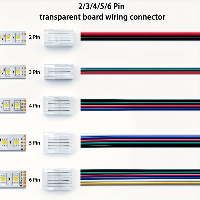 Lötfreier RGB LED-Streifenverbinder Set mit Schraubendreher, 10mm, 2/3/4-Pin, transparent aus Kunststoff für dein DIY Beleuchtungsprojekt - Bild 1