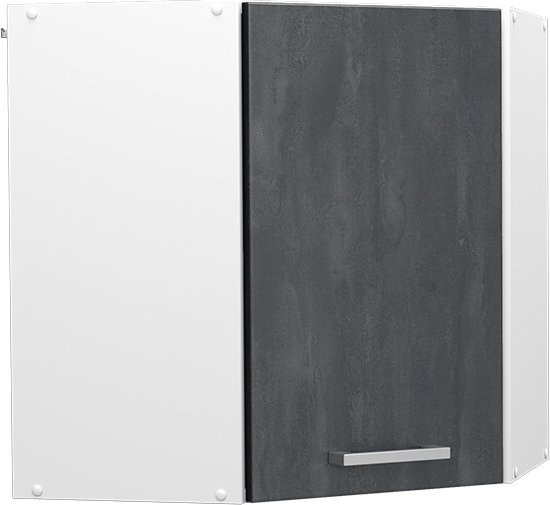 Vicco Eckhängeschrank R-Line Küchen-Eckschrank Schwarz Beton Weiß B: 57 cm, H: 60 cm, T: 34,1 cm - Bild 1