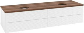 V&B Antao Waschtischunterschrank mit Frontstruktur und Beleuchtung in Weiß, B: 160 cm, T: 50 cm - Bild 1