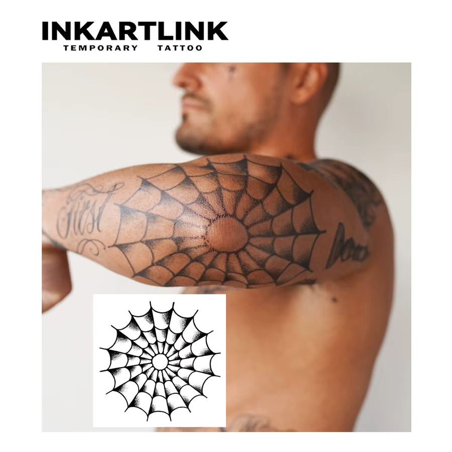 Spinnennetz-Tattoo, semi-permanenter Aufkleber, wasserfest, hält bis 15 Tage - Bild 2