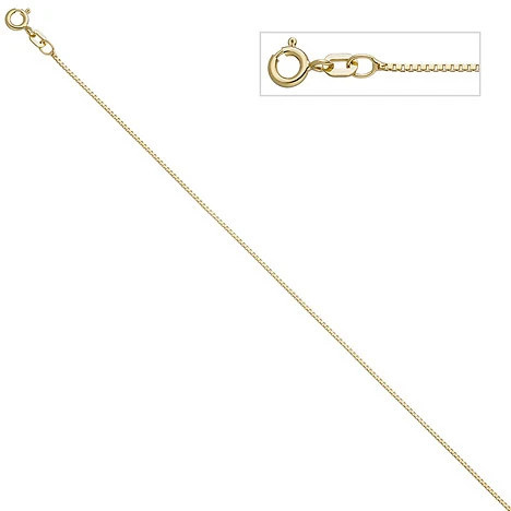 Colfem Venezianerkette 925 Sterling Silber, gold vergoldet, 42 cm, Unisex - Bild 1