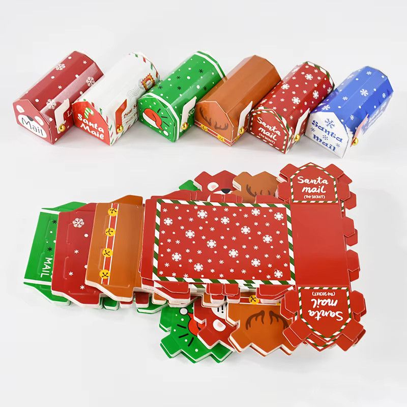 6er Set ZQNYCY Weihnachts Briefkasten Geschenkboxen mit Santa, Rentier und Schneeflocken Muster in Multicolor für Weihnachtsdekoration und Neujahrsfeiern - Bild 4