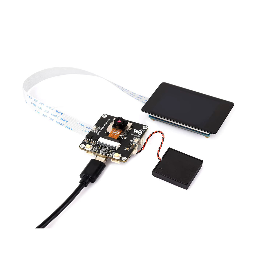 Waveshare ESP32-S3 AIoT Kamera-Entwicklungsboard in Schwarz mit integriertem Audio-Ein- und Ausgangsmodul und Display-Unterstützung - Bild 2