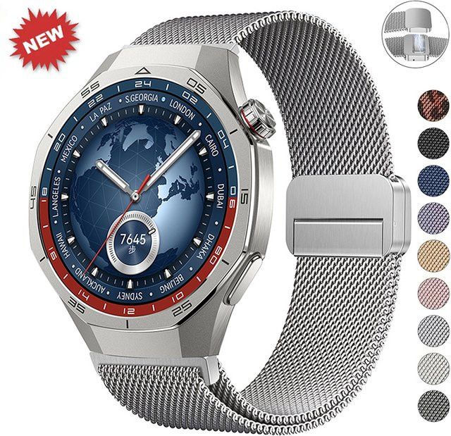 CHIICSMART Uhrenarmband Edelstahl, Milanaise, Silber, Unisex, 20/22mm - Bild 1