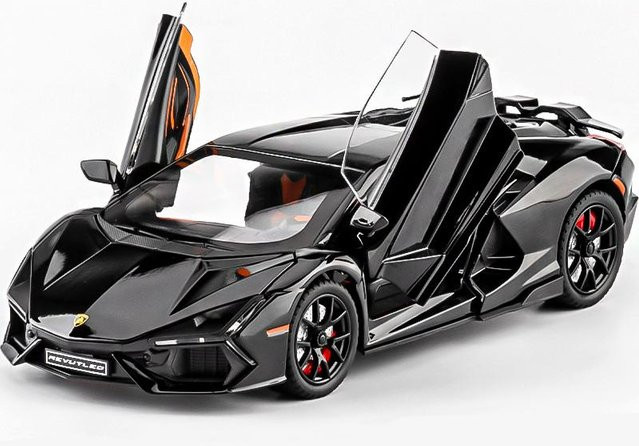 Fourall- Model Cars Lamborghini Revuelto Sportwagenmodell, 1:24, Metall, Schwarz, mit Licht und Sound - Bild 1