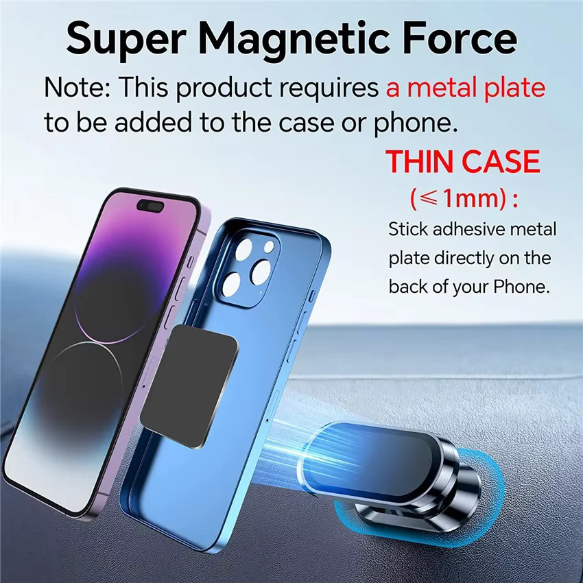 VIKEFON Magnetische 360-Grad-Autotelefonhalterung Universal Handyhalterung für iPhone, Xiaomi und Samsung in Schwarz oder Pink - Bild 3