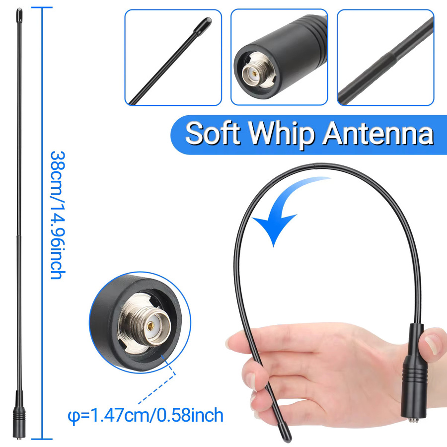 AM-771 Air Band Antenne 108-136 MHz mit SMA-Buchse für Quansheng UVK5 UVK6 UV5R Plus und Baofeng UVK5M, Schwarz - Bild 3