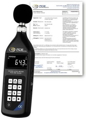 PCE Instruments Schallpegel-Messgerät PCE-ISM 10ILEQ-ICA Datenlogger Schwarz, kalibriert nach ISO, 20 Hz - 8000 Hz, 20 - 130 dB, RS-232 - Bild 1