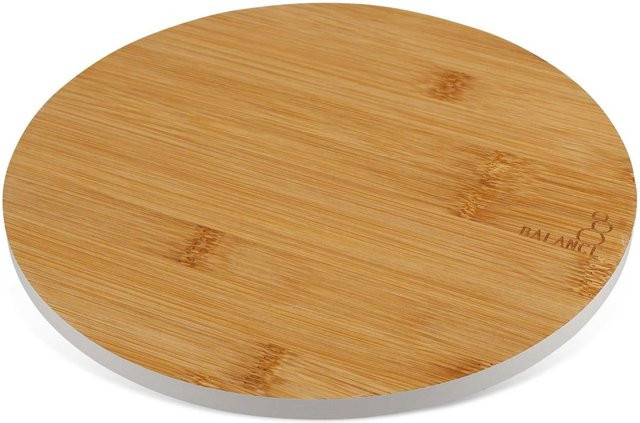 Fackelmann Schneidebrett Balance rund aus Bambus, Durchmesser: 24 cm, Braun - Bild 1