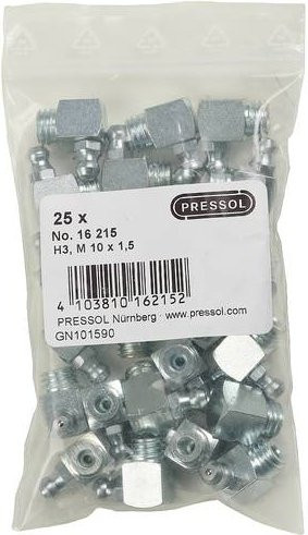 Pressol Kegelschmiernippel H3-90°, M 10 x 1,5-VZ, Farbe: Silber, 25 Stück - Bild 1