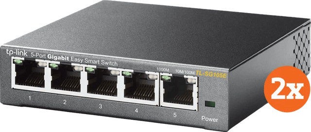 TP-Link TL-SG105E Duo Pack Gigabit Ethernet LAN Switch in Schwarz - Bild 1