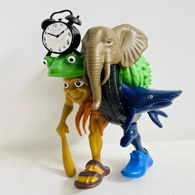 Fashnics Tungtungsahur Sahur Figur Tralalero Tralala Monster Fusion Edition Cartoon Modell Ornament - Bild 2