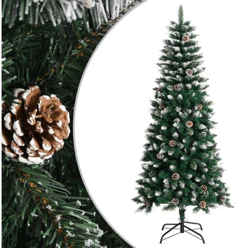 Künstlicher Weihnachtsbaum von vidaxl in Grün mit Metallständer, Höhe: 150 cm, Durchmesser: 66 cm - Bild 1
