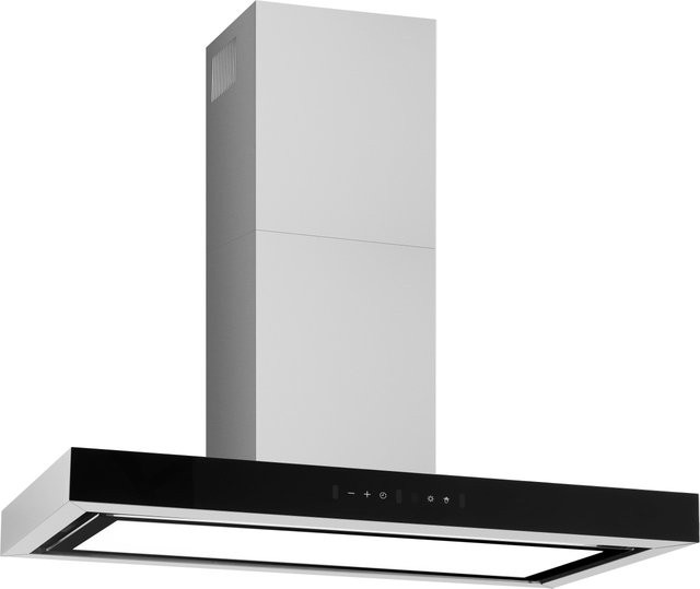 Amica Dunstabzugshaube KH 694 616 E Wandmontage in Schwarz und Silber mit LED-Display und Abluftfunktion - Bild 1