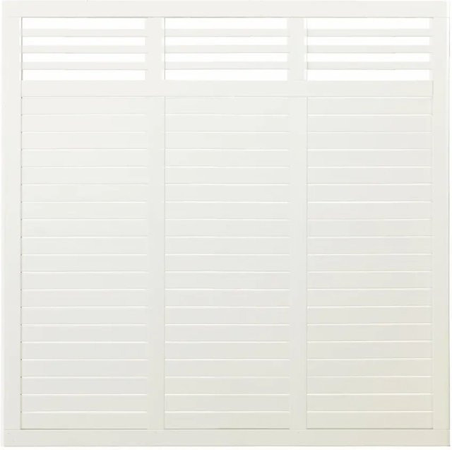 Sichtschutzzaun Decora aus Nadelholz in Weiß, semi-transparent, B/H: 180 x 180 cm - Bild 1