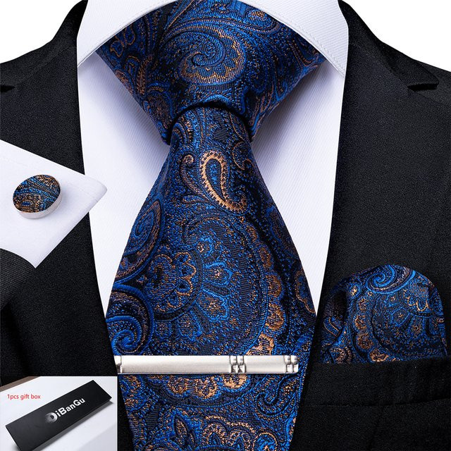 DiBanGu Krawatten-Set für Herren, 5-teilig, Paisley, 8 cm - Bild 1