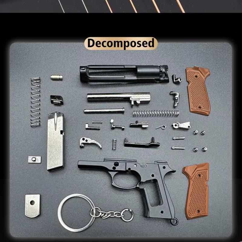 Beretta M92F Pistolen Modell Schlüsselanhänger aus Metall im Maßstab 1:3 in Silber - Bild 2