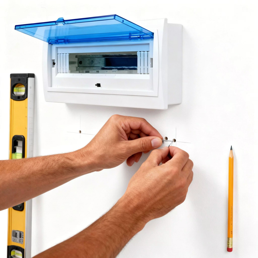DONGYI Home Elektrischer Verteilerkasten HT-Serie aus PC-Kunststoff in Weiß für den Innenbereich mit 9–12 Wegen - Bild 2