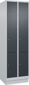 C+P Schließfachschrank Classic PLUS mit Sockel und 2 Abteilen, Farbe Anthrazitgrau, B/T/H: 195 x 60 x 50 cm - Bild 1