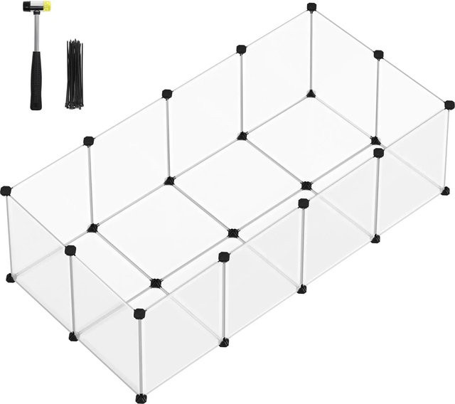 Feandrea Freigehege mit Bodenplatten in Weiß und Transparent, B/T/H: 143 x 73 x 46 cm - Bild 1