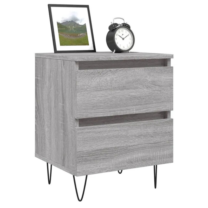 Vidaxl Nachttische im 2er-Set in Grau im Industrial-Design, B/T/H: 40 x 35 x 50 cm - Bild 1