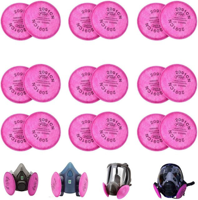 3M Partikelfilter 2091/2097 P100 für Atemschutzmasken der Serien 6200 6800 7502 in Pink - Bild 1