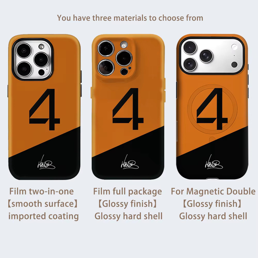 Lando Four Norris Robuste Handyhülle für iPhone 17 16 15 14 13 Pro Max Plus mit Magnetfunktion in Orange - Bild 2