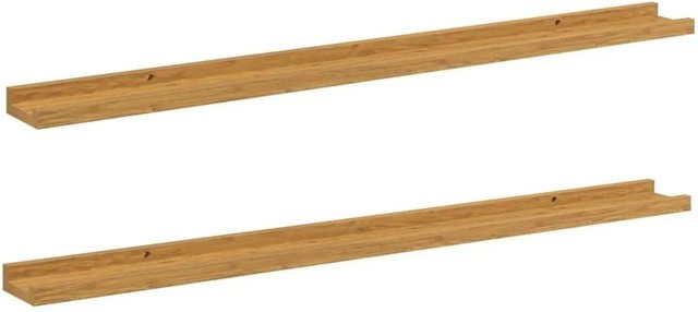 vidaXL Wandregal Set aus Holzwerkstoff in Beige, 2 Stück, B: 100 cm, H: 9 cm, T: 3 cm - Bild 1