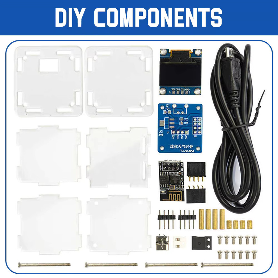 ESP8266 MINI WIFI Digitaluhr und multifunktionale Wetterstation als DIY Lötset - Bild 5