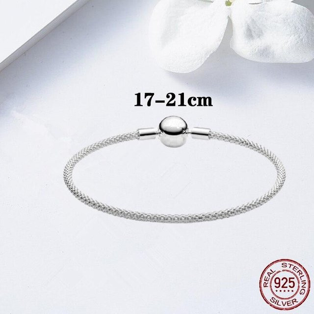 Charm-Armband 925 Sterlingsilber, Damen, 19cm, weiß - Bild 1
