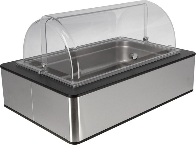 VEGA Buffetvitrine Fundale hoch GN 1/1 aus Edelstahl in Anthrazit und Transparent, B: 42,5 cm, T: 63 cm, H: 33,9 cm - Bild 1