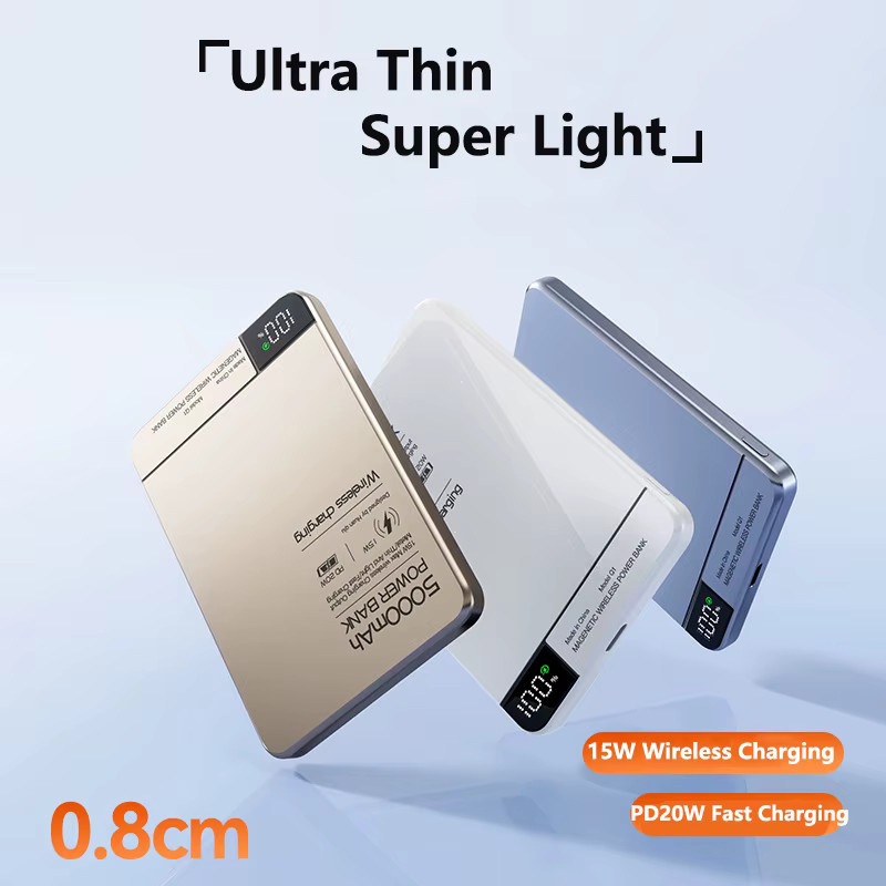 3-in-1 Magnetische Powerbank mit PD20W Schnellladegerät und MagSafe Kompatibilität für iPhone, iWatch und AirPods in Grau - Bild 5