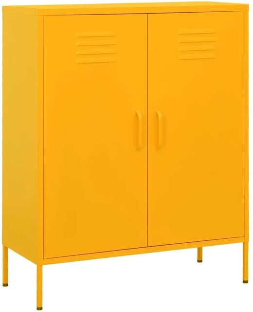 DELUKE Sideboard KEVI Metallschrank aus Stahl in Senfgelb, B/T/H: 80 x 35 x 101,5 cm - Bild 1