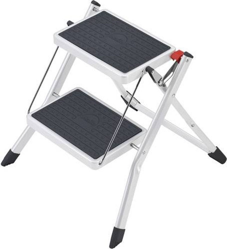 Hailo MK60 StandardLine Trittleiter aus Stahl und Kunststoff, 2-stufig, Weiß/Anthrazit - Bild 4