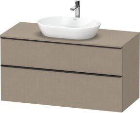 Duravit Waschtischunterschrank D-Neo in Weiß/Leinen mit 2 Schubladen und 1 Ablage, Breite: 120 cm, Tiefe: 55 cm - Bild 1