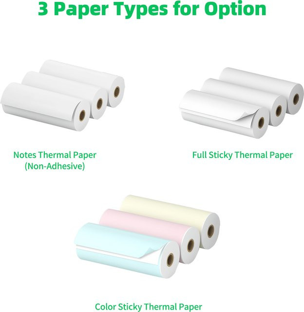 Aibecy Thermopapieraufkleber 3 Stück, BPA-frei, wasserdicht und ölbeständig, B: 77 mm, H: 30 mm, passend für PeriPage A9, A9s und A9 Pro - Bild 1