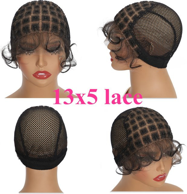 Perückenkappe mit Babyhaar, knotenlos, 13 x 5 Spitzenfront, Unisex - Bild 1