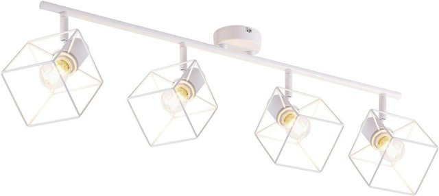 NETTLIFE Deckenstrahler aus Metall in Weiß mit 4x E14 Fassungen und verstellbaren Leuchten für Wohnzimmer, Schlafzimmer und Küche - Bild 1