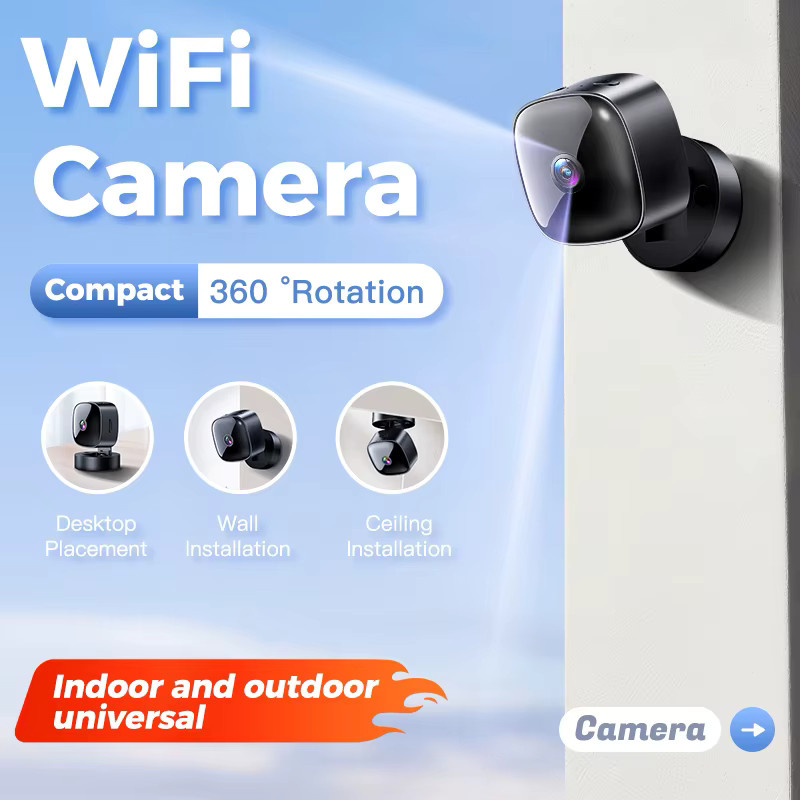 BMAD Mini-Kamera 4K Wireless WiFi Überwachungskamera mit High-Definition-Nachtsicht und Infrarotüberwachung in Schwarz - Bild 3