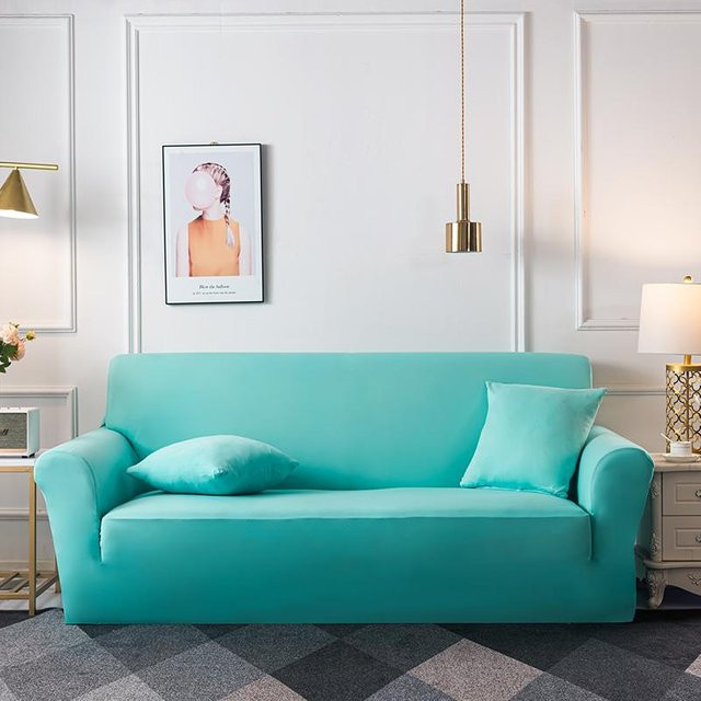 Elastischer Stretch Sofabezug von Yiran bag in einfarbiger Ausführung für 1- bis 4-Sitzer, Breite: 90-140 cm - Bild 1