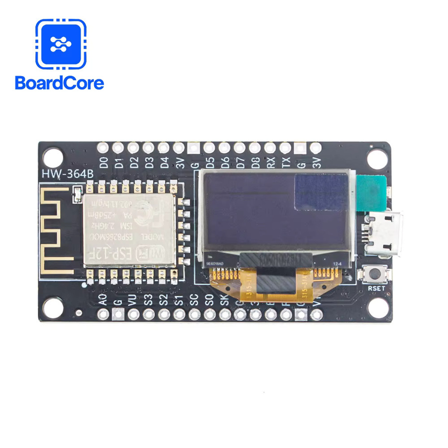 YTDMEN NodeMCU ESP8266 WiFi Development Board mit 0,96 Zoll OLED Display und TYPE-C USB, Schwarz - Bild 2