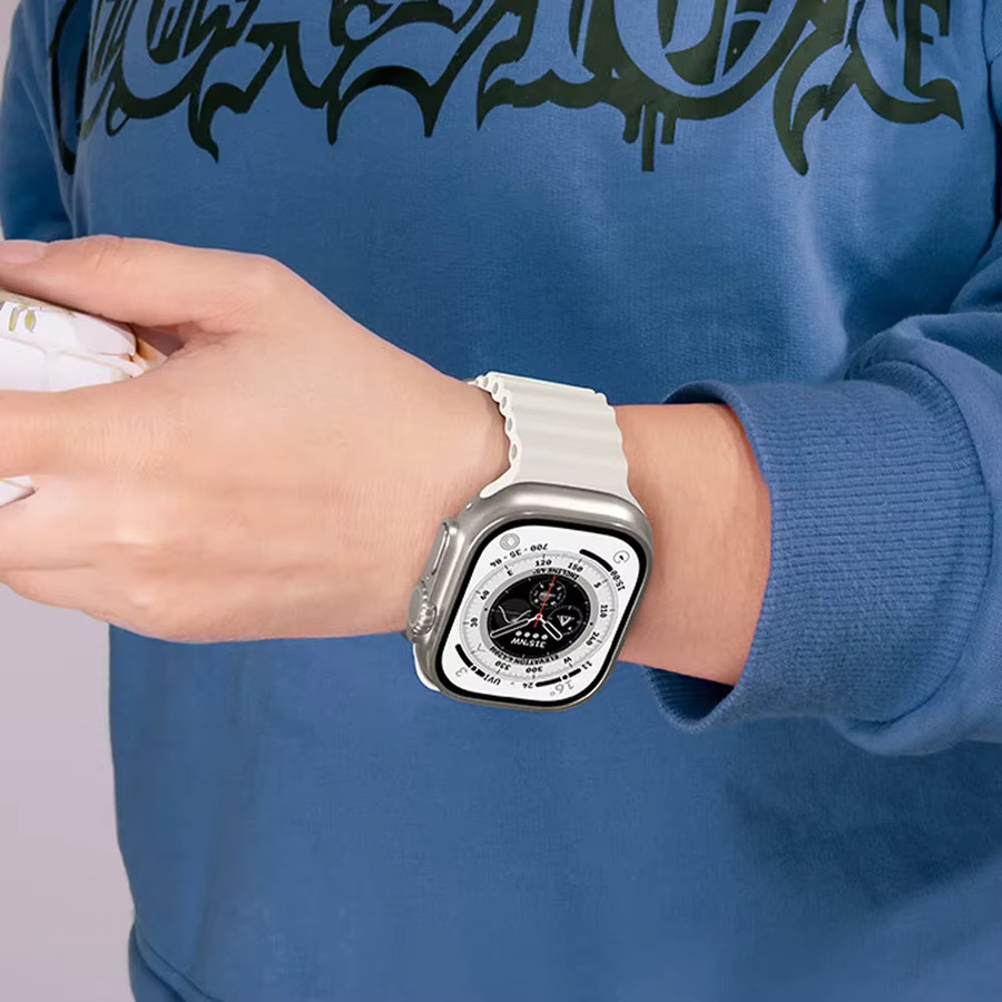 Ozeanarmband für Apple Watch, Silikon, Weiß, Unisex - Bild 2