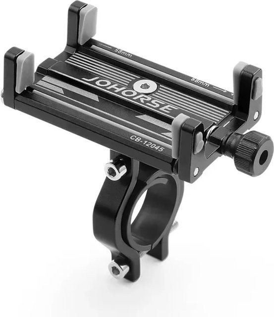 VIKEFON Smartphone-Halterung aus CNC-Aluminiumlegierung für Motorrad und Elektrofahrrad, Farbe: Schwarz - Bild 1