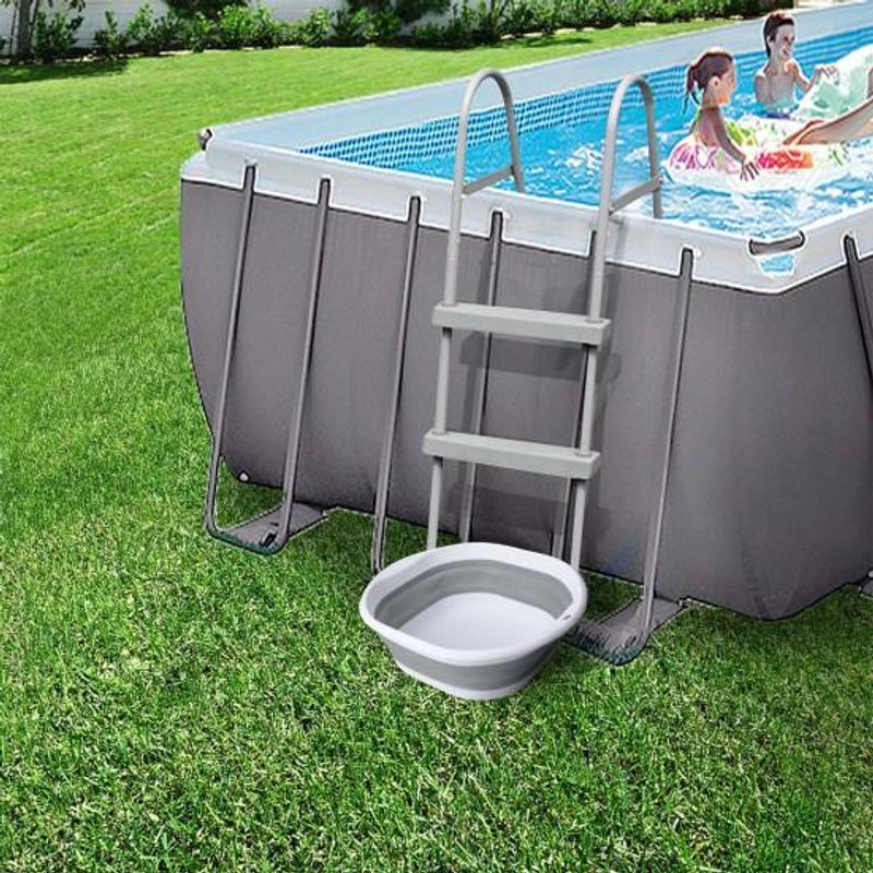 Faltbares Waschbecken aus Kunststoff in Grau für Camping, Küche und Fußbad - Bild 2