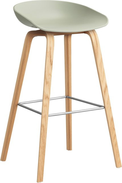 HAY About A Stool AAS 32 Hocker in Grün mit Eichenholz oder Walnussholz und Polypropylen - Bild 1