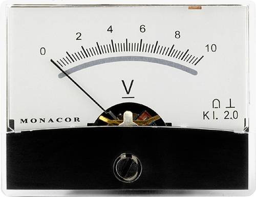 Monacor PM-2/10V Drehspul-Einbauinstrument in Weiß - Bild 1