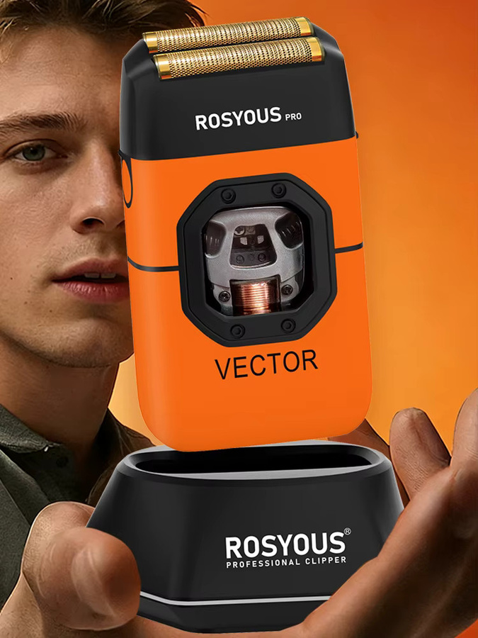 ROSYOUS RS-999 Elektrischer Herrenrasierer, Orange - Bild 4
