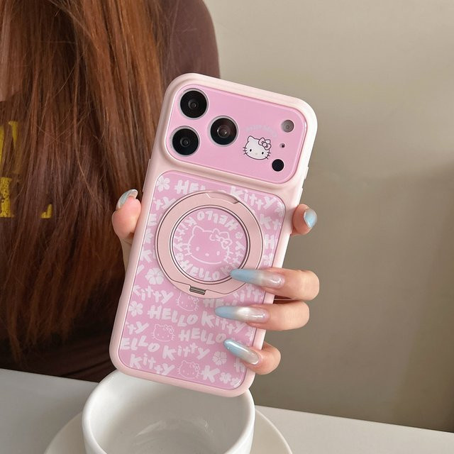 Sanrio Hello Kitty Handyhülle mit 360 Grad drehbarer Ringhalterung für iPhone 17 16 15 14 13 Pro Max - Bild 1