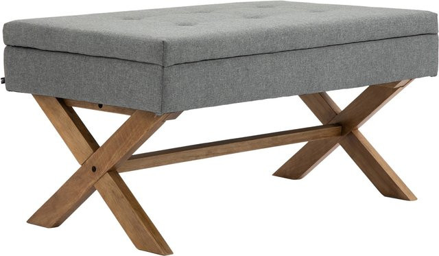 TPFLiving Sitzbank Nero in Grau mit Stoffbezug, B/T/H: 136 x 57 x 51 cm - Bild 1