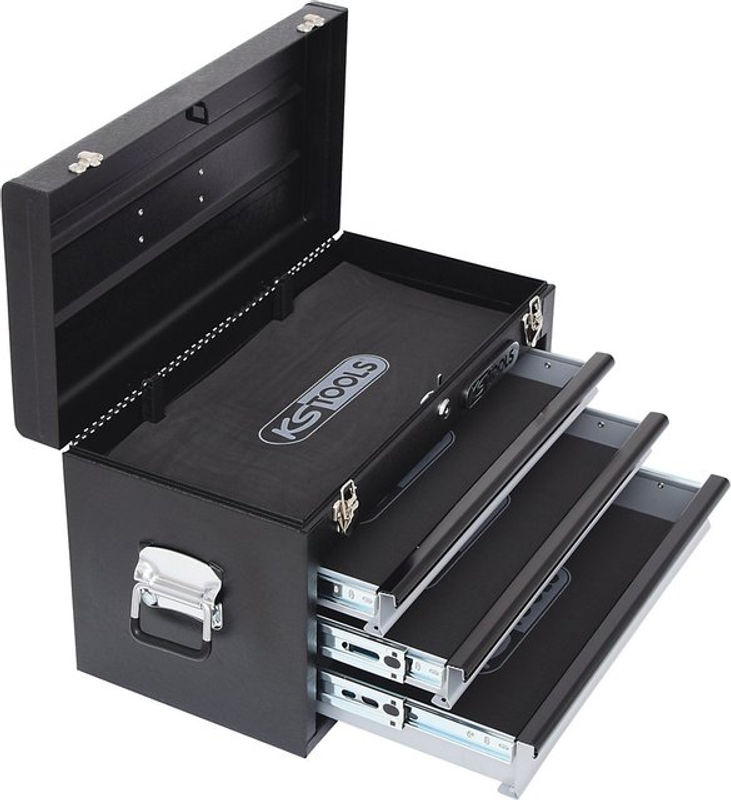 KS Tools Werkzeugtruhe mit 3 Schubladen, schwarz, B: 50,8 cm, H: 25,5 cm, T: 30,3 cm - Bild 2